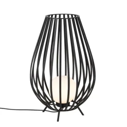 Set van vloerlampen zwart met opaal 110 cm en 70 cm - Angela