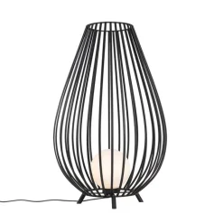 Set van vloerlampen zwart met opaal 110 cm en 70 cm - Angela