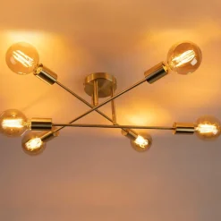 Smart Art Deco plafondlamp messing incl. 6 WiFi G95 - Sydney