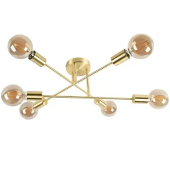 Smart Art Deco plafondlamp messing incl. 6 WiFi G95 - Sydney