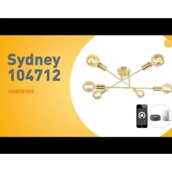 Smart Art Deco plafondlamp messing incl. 6 WiFi G95 - Sydney