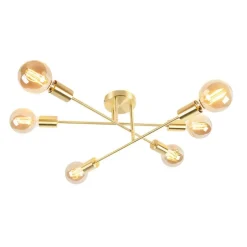 Smart Art Deco plafondlamp messing incl. 6 WiFi G95 - Sydney