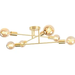 Smart Art Deco plafondlamp messing incl. 6 WiFi G95 - Sydney
