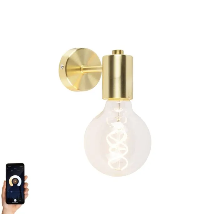 Smart Art Deco wandlamp goud incl. G95 WiFi lichtbron - Facil