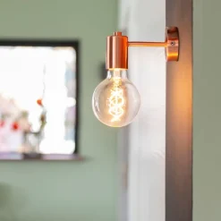 Smart Art Deco wandlamp koper incl. G95 WiFi lichtbron - Facil
