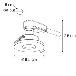 Smart badkamer inbouwspot zwart incl. Wifi GU10 - Shed