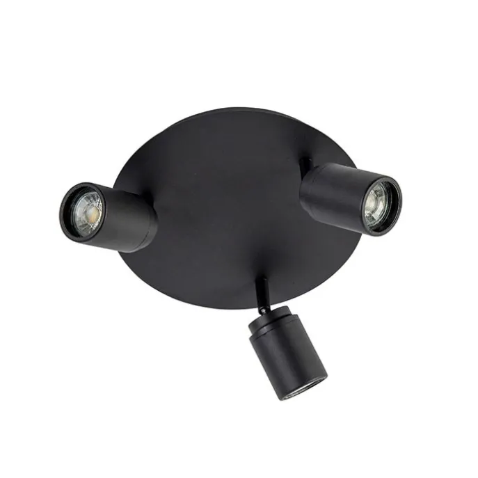 Smart badkamer spot zwart IP44 incl. 3 wifi GU10 - Ducha