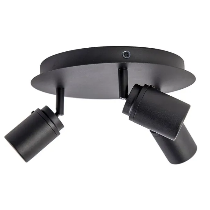 Smart badkamer spot zwart IP44 incl. 3 wifi GU10 - Ducha