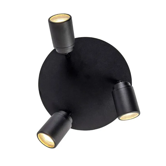 Smart badkamer spot zwart IP44 incl. 3 wifi GU10 - Ducha