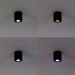 Smart badkamer spot zwart rond IP44 incl. Wifi GU10 - Capa