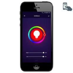 Smart booglamp chroom met witte kap incl. Wifi A60- Arc Basic