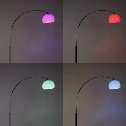 Smart booglamp chroom met witte kap incl. Wifi A60- Arc Basic