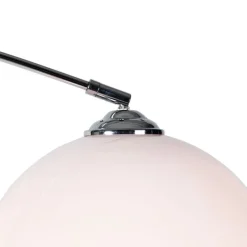 Smart booglamp chroom met witte kap incl. Wifi A60- Arc Basic