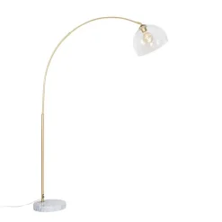 Smart booglamp messing met helder glas incl. Wifi G95 - Arc