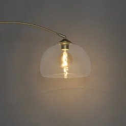 Smart booglamp messing met helder glas incl. Wifi G95 - Arc