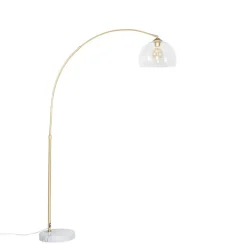 Smart booglamp messing met helder glas incl. Wifi G95 - Arc