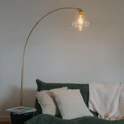 Smart booglamp messing met helder glas incl. Wifi G95 - Arc