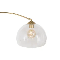 Smart booglamp messing met helder glas incl. Wifi G95 - Arc