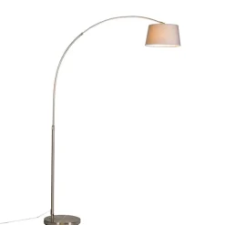 Smart booglamp staal kap grijs incl. WiFi A60 - Arc Basic