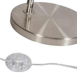 Smart booglamp staal met witte stoffen kap incl. Wifi A60 - Arc Basic