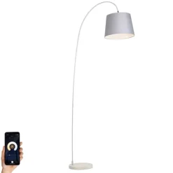 Smart booglamp staal met grijs incl. wifi A60 - Bend