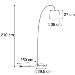 Smart booglamp staal met grijs incl. wifi A60 - Bend
