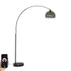 Smart booglamp zwart met smoke glas incl. Wifi G95- Arc