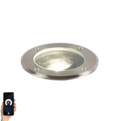 Smart buiten grondspot RVS incl. WiFi GU10 IP65 - Delux