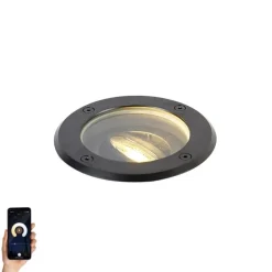 Smart buiten grondspot zwart verstelbaar incl. Wifi GU10 - Delux