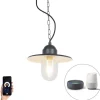 Smart buiten hanglamp antraciet IP44 incl. Wifi ST64 - Kansas grafiet