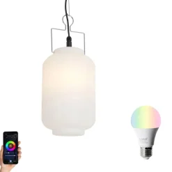 Smart buiten hanglamp wit 20cm incl. Wifi A60 - Pion