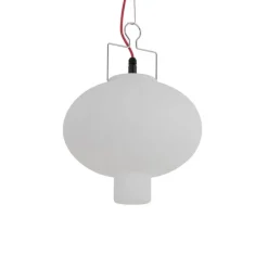 Smart buiten hanglamp wit 35cm met rode stekker incl. Wifi A60 - Pion