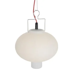 Smart buiten hanglamp wit 35cm met rode stekker incl. Wifi A60 - Pion