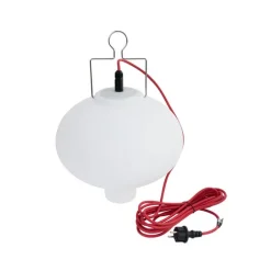 Smart buiten hanglamp wit 35cm met rode stekker incl. Wifi A60 - Pion