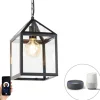 Smart buiten hanglamp zwart IP23 incl. Wifi G95 - Amsterdam