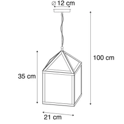 Smart buiten hanglamp zwart IP23 incl. Wifi G95 - Amsterdam