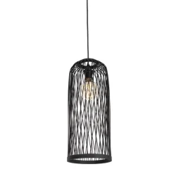 Smart buiten hanglamp zwart rotan 3-lichts incl. 3 Wifi G95 - Calamus