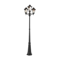 Smart buiten lantaarn zwart 3-lichts incl. Wifi ST64 - New Orleans