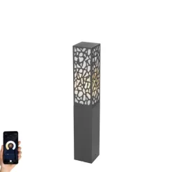 Smart buiten paaltje zwart 60 cm IP44 incl. Wifi ST64 - Nicole