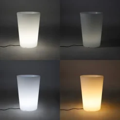 Smart buiten vloerlamp bloempot wit IP65 incl. LED Wifi A60 - Verano