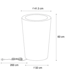 Smart buiten vloerlamp bloempot wit IP65 incl. LED Wifi A60 - Verano