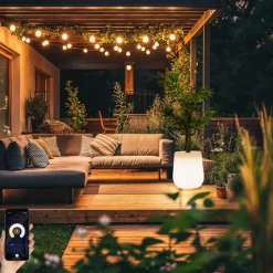 Smart buiten vloerlamp bloempot wit IP44 incl. Wifi A60 - Flowerpot