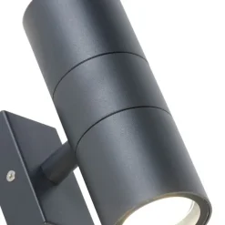 Smart buiten wandlamp donkergrijs IP44 incl. 2 Wifi GU10 - Duo