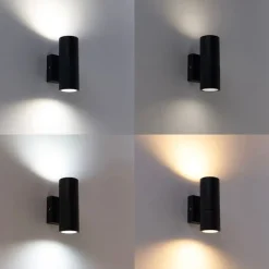 Smart buiten wandlamp donkergrijs IP44 incl. 2 Wifi GU10 - Duo