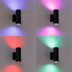 Smart buiten wandlamp donkergrijs IP44 incl. 2 Wifi GU10 - Duo