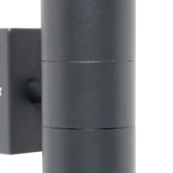 Smart buiten wandlamp donkergrijs IP44 incl. 2 Wifi GU10 - Duo