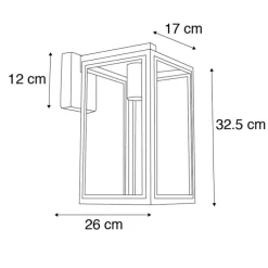 Smart buiten wandlamp grijs incl. Wifi G95- Sutton down