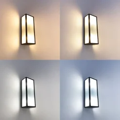 Smart buiten wandlamp zwart met ribbel glas incl. 2 Wifi A60 - Charlois