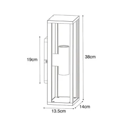 Smart buiten wandlamp zwart met ribbel glas incl. 2 Wifi A60 - Charlois