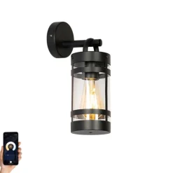 Smart buiten wandlamp zwart IP44 incl. Wifi A60 - Ruben